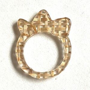 Chic Artist Designed Woven Gold-Tone Resin Ring New